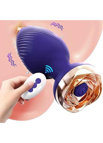 Анальна пробка вібруюча силіконова 35 мм 90 мм Rose з Д/К No Brand (368669163)