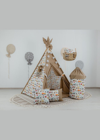 Вигвам для ребенка Машинки с матрасом + корзина для игрушек + подвесная качеля. Полный комплект! No Brand (316257346)