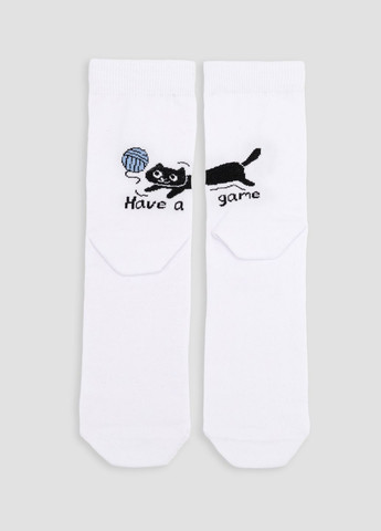 Білі жіночі шкарпетки, високі колір білий цб-00269913 Yuki (316230413)