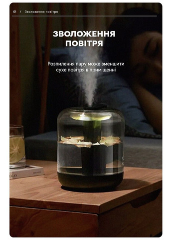 Зволожувач повітря портативний KC-019 1L акумулятор 2000mAh, Dark Green аромадифузор електричний Kinscoter (322209007)