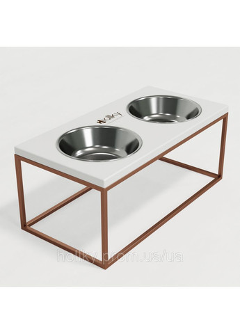 Миски на підставці для великих собак Base XL20 (2 × 1,8 л) BXL20-522620-GLWH Hollky (365652691)