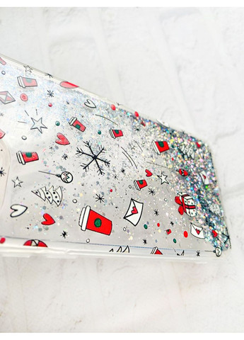 Чехол с плавающими блестками для Xiaomi Redmi 9A Новогодний фон (принт 182) CASE CONTROL (362966724)