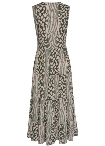 Темно-зеленое повседневный платье Lascana с животным (анималистичным) принтом