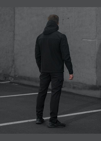 ТАКТИЧЕСКИЙ КОМПЛЕКТ (Куртка Softshell Робокоп 2.0 черный, брюки карго теплые Патрон 2.0 черный) BEZET