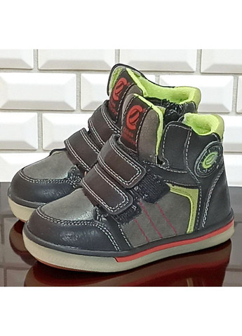 Демісезонні черевики утеплені на флісі хайтопи на липучках для хлопчика Клібі Clibee (361027964)