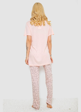 Персиковая пижама женская с принтом,, 243r7001 Stil Moda