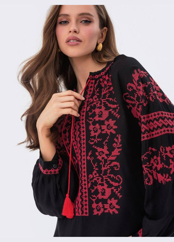 Чорна вишиванка Garna візерунок орнамент вільна, пряма бавовна, поліестер (303899225)