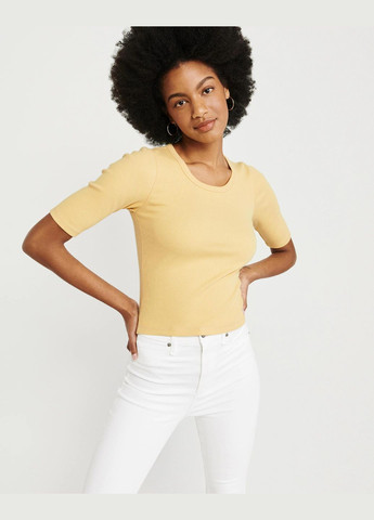 Жовта літня футболка жіноча- футболка af5878w Abercrombie & Fitch