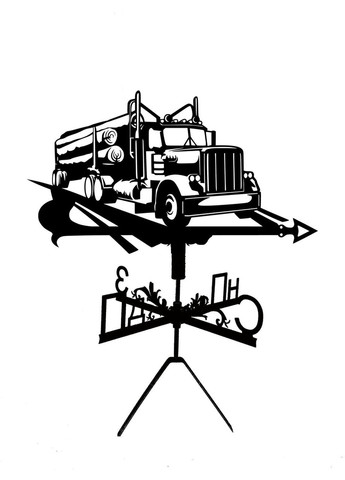 Флюгер на будинок Вантажівка з дровами, Фура, флюгер на дах з металу 3 мм. No Brand (368896410)