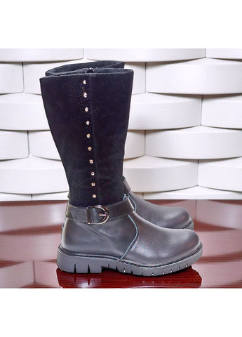 Осенние утепленные ортопедические демисезонные классические сапоги для девочки демисезонная обувь на флисе вистеп Weestep со стразами, с пряжкой