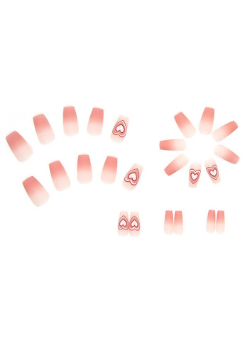 Накладные ногти с клеем Розовый 24 шт (A9957) Nails (308864079)