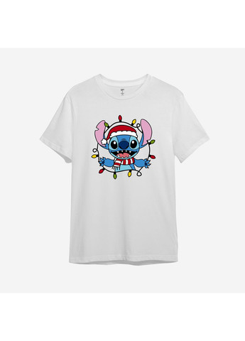 Белая демисезонная детская футболка с принтом "рождественский инопланетянин". ститч (10254206514) ТiШОТКА