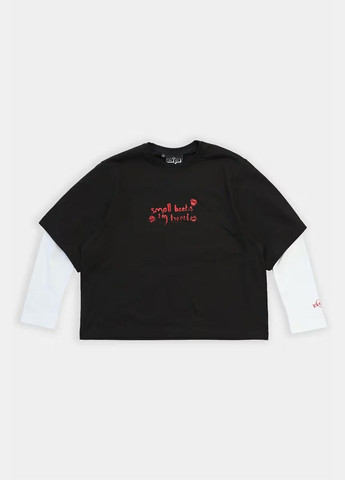 Жіночий оверсайз лонгслів Crush чорно-білий OGONPUSHKA (316302513)