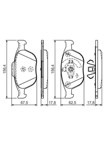 Колодка тормозной диск. FORD FOCUS (DAW, DBW, DNW), TRANSIT передн. (выр-во ). (0 986 495 066) Bosch (368897239)
