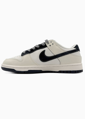 Бежевые демисезонные кроссовки мужские и женские nike sb dunk beige black | найк сб данк низкие бежевые черные No Brand