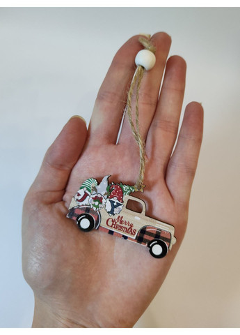 Набор елочных игрушек деревянные машинки 4шт. No Brand (364196187)