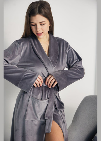 Халат длинный женский велюровый на запах No Brand халат (316261744)