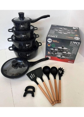 Набір круглих каструль 17в1 Higher Kitchen No Brand HK-316 (299424807)