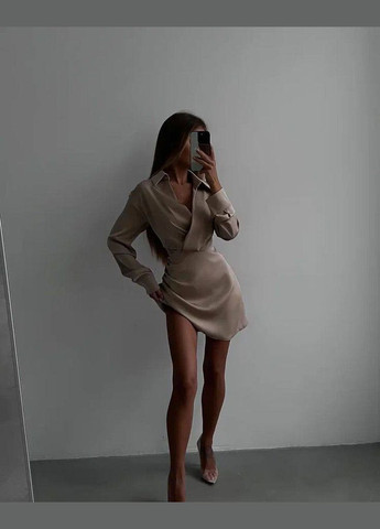 Бежева святковий, вечірня, коктейльна сукня Garna однотонна