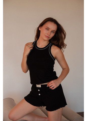 Чорна жіночий комплект бавовняний з перфорацією N.EL.