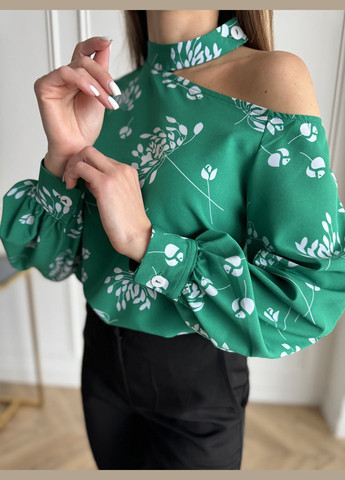 Зеленая демисезонная блузы ISSA PLUS SA-514