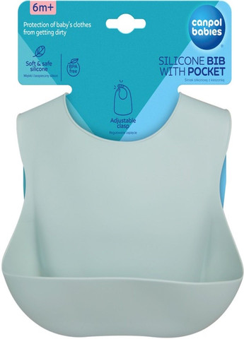 Слюнявчик силиконовый с карманом - зеленый 51/030_gre Canpol Babies (314823244)