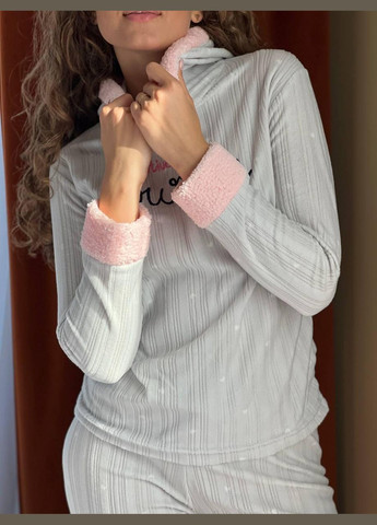 Сіра жіноча флісова піжама з махрой (2470/3) GT