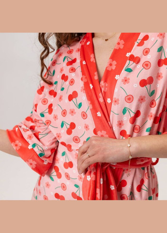 Халат жіночий з плюшевого велюру Черешенька 3437_L 16033 L FlexDress (336767070)