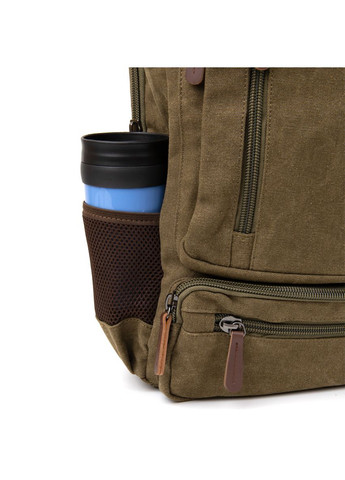 Рюкзак для ноутбука дорожній текстильний унісекс на два відділення зелений 31х42х16 см 20612 Vintage (362417959)