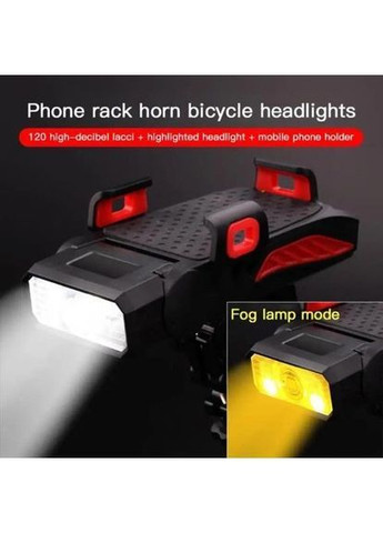 Велоліхтар із сигналом LY-25-2T6 white+yellow з акумулятором + тримач під телефон No Brand (369720275)