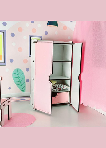 Кукольный шкаф для Барби розовый (kmb010r) NestWood (303633022)