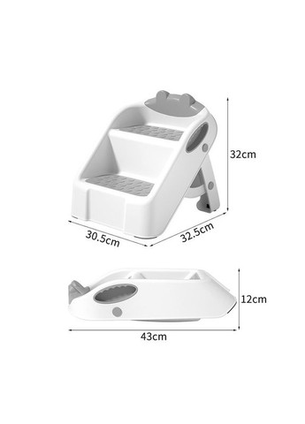 Дитячі сходи для унітаза Bestbaby 2024 Gray зі сходинкою 3 шт. Baby Best (352011372)