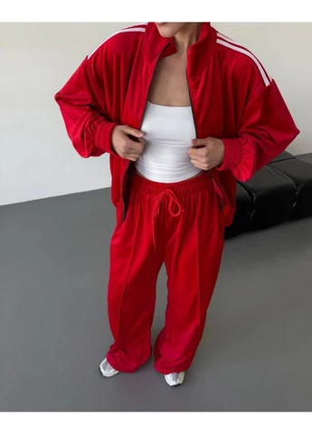 Женский стильный костюм с лампасами в спортивном oversize стиле No Brand (386326475)