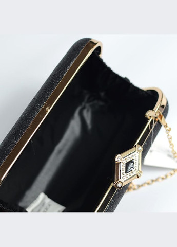 Чорна вечірня сумка клатч бокс з блискітками маленька міні сумочка випускна на ланцюжку No Brand (293942338)