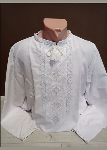 Белая дизайнерская мужская белая вышиванка с белой вышивкой и длинным рукавом украинатд 48-60 размеры домотканая узор украинская символика прямой домотканное полотно (313099980)