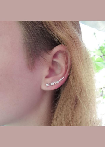 Срібні сережки кафи "Чумацький шлях" зірка No Brand (350667093)