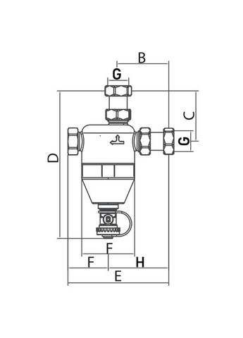 Сепаратор шламу з магнітом для котла R680-075N - 3/4" (нікель) (RO0157) Roho (315701444)