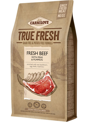 Сухий корм для собак True Fresh BEEF for Adult dogs з яловичиною 1.4 кг (8595602546039) Carnilove (279572886)