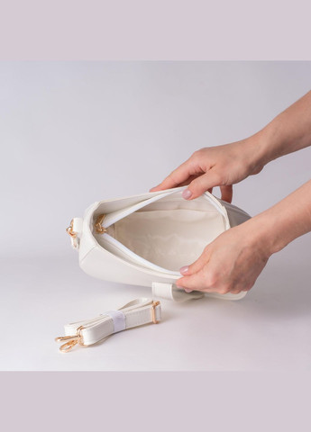 Сумка женская Кросс боди функциональная белая из экокожи NIUNIU (340239622)