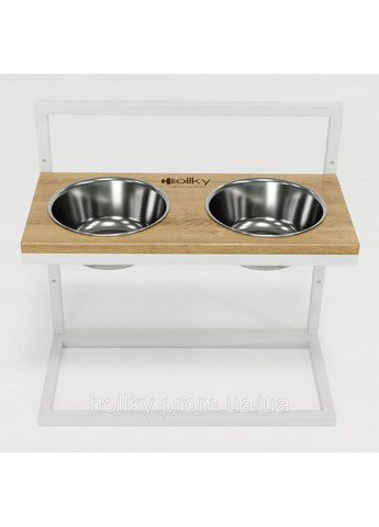Миски на регулируемой подставке для больших собак Flex L (2×1.8 л) FL-502850-WHNT Hollky (365652702)
