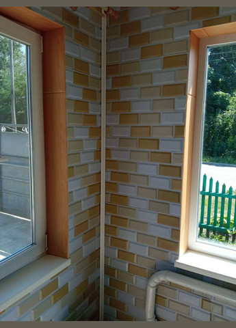 Декоративная ПВХ панель 960х480х4мм Бело-бежевый клинкерный кирпич SW-00001430 Sticker Wall (370441287)