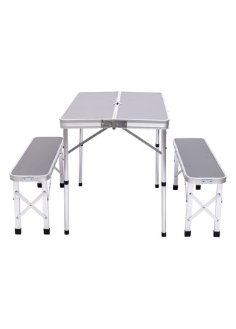 Комплект туристичний стіл + 2 лавки складні меблі Сірий JY-9060G LUGI (352617993)