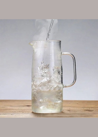 Высокий стеклянный чайник-кувшин 1л с металлической крышкой Hell (303212431)