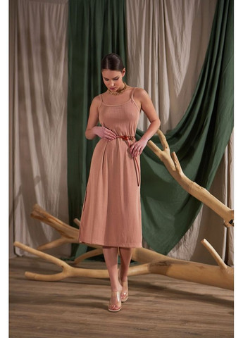 Бежевое платье на бретелях 1791 жемчужина Triko Bakh