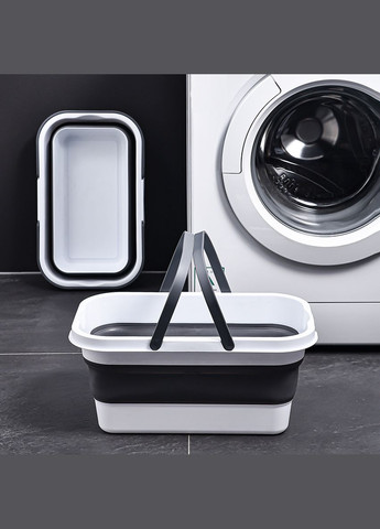 Відро складне MVM BIN-19 16L Біло/сіре (BIN-19 16 л WHITE/GRAY) МВМ (365280755)