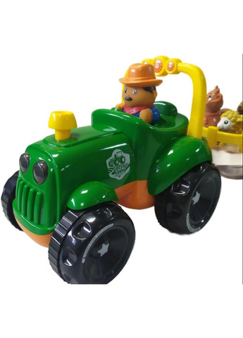 Трактор музичний з причепом звуки підсвічування 4 фігурки в комплекті Зелений (M 5572 UA) Limo Toy (301422064)