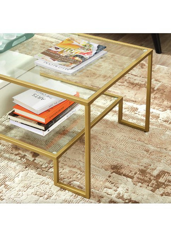 Журнальний столик Madison в стилі Loft золотистий Leobert (361951641)