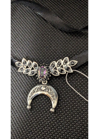 Кулон підвіс срібний дукач на шию Луннця ажурна 925 проба, на стрічку або чокер No Brand (327435357)