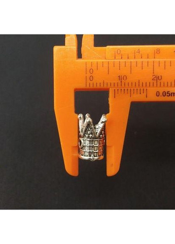 Бусина Корона 7х13 мм металева, колір Срібло Plus-plus (352744610)