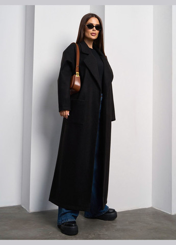Черное демисезонное Пальто ISSA PLUS